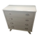 Vintage commode in solid pear wood, revamped in glossy white – tapered legs.