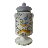 Old Moustiers earthenware apothecary jar