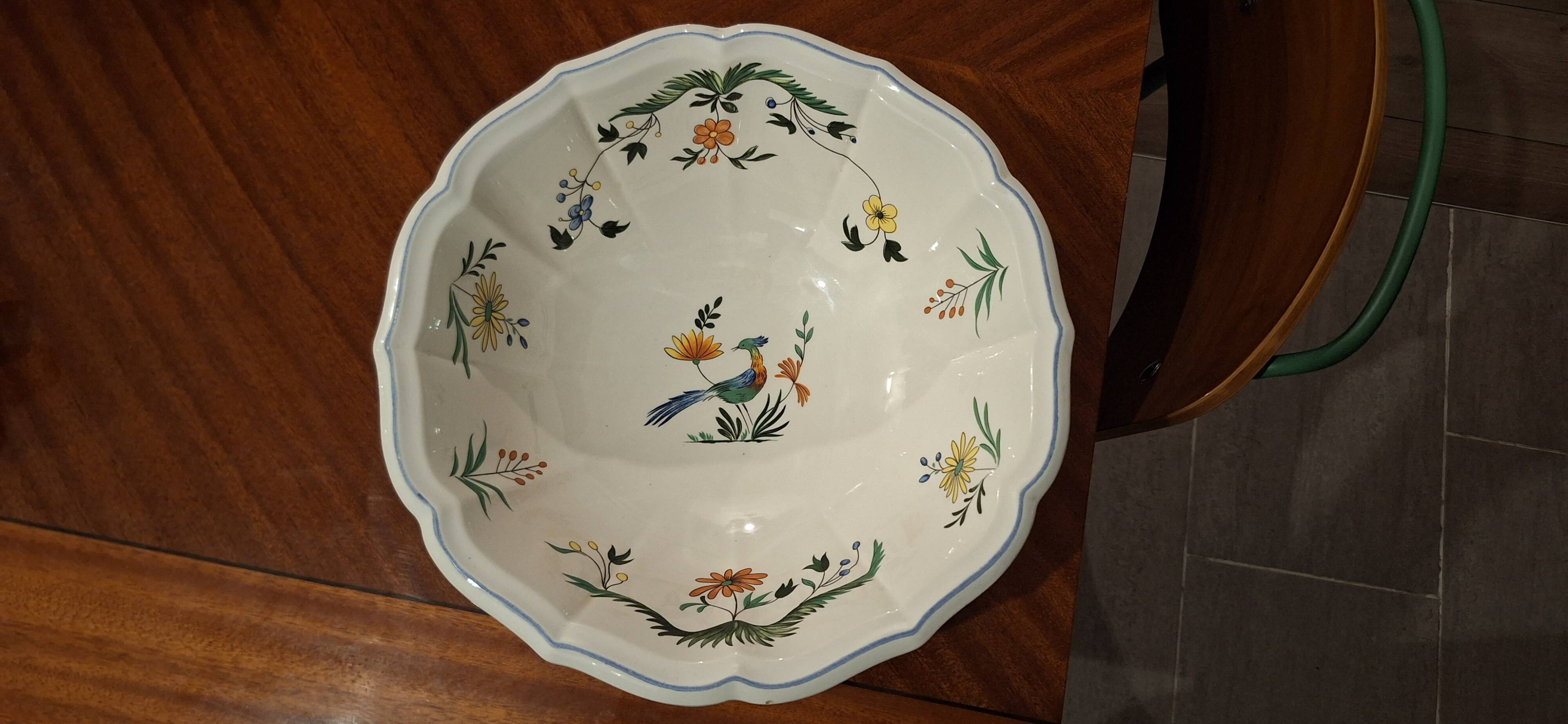 Saladier Porcelaine de Gien Oiseaux du Paradis