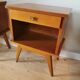 pair of bedsides of the 50s/60s, oak, compass feet