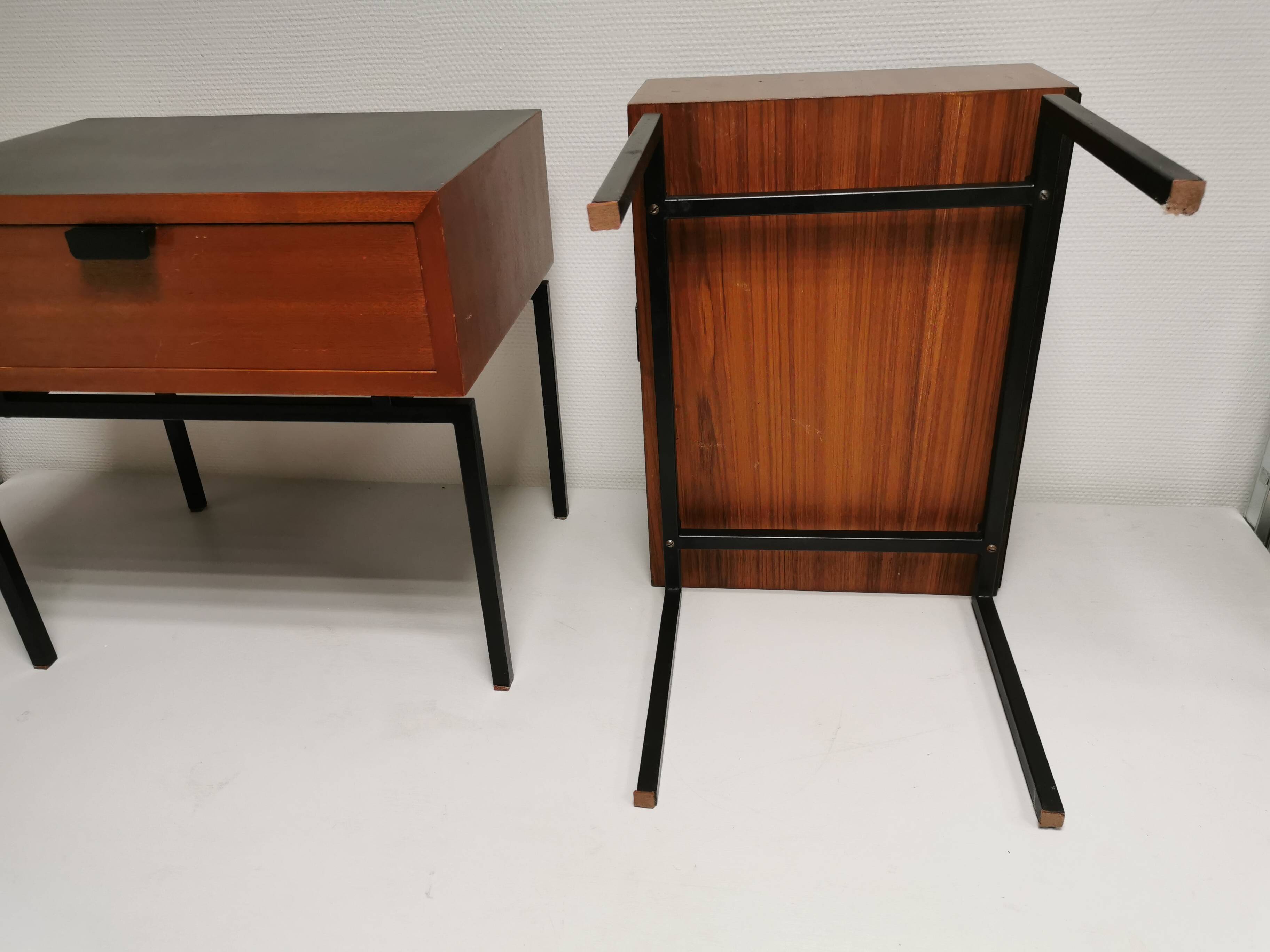 Pair of bedside tables / vintage sofa end, design 50s 60s