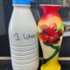 vintage vase glass gradient red yellow relief flower 22cm