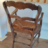 Wooden armchair and mulched seat