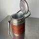 Regency leather ice bucket with tongs, Italy, 1970