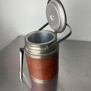 Regency leather ice bucket with tongs, Italy, 1970