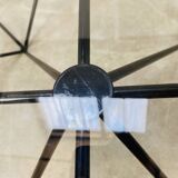 Pyramidal steel wire and glass coffee table