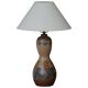 Terracotta table lamp, Art Nouveau, L. Hjorth, Bornholm, Denmark, 1930s