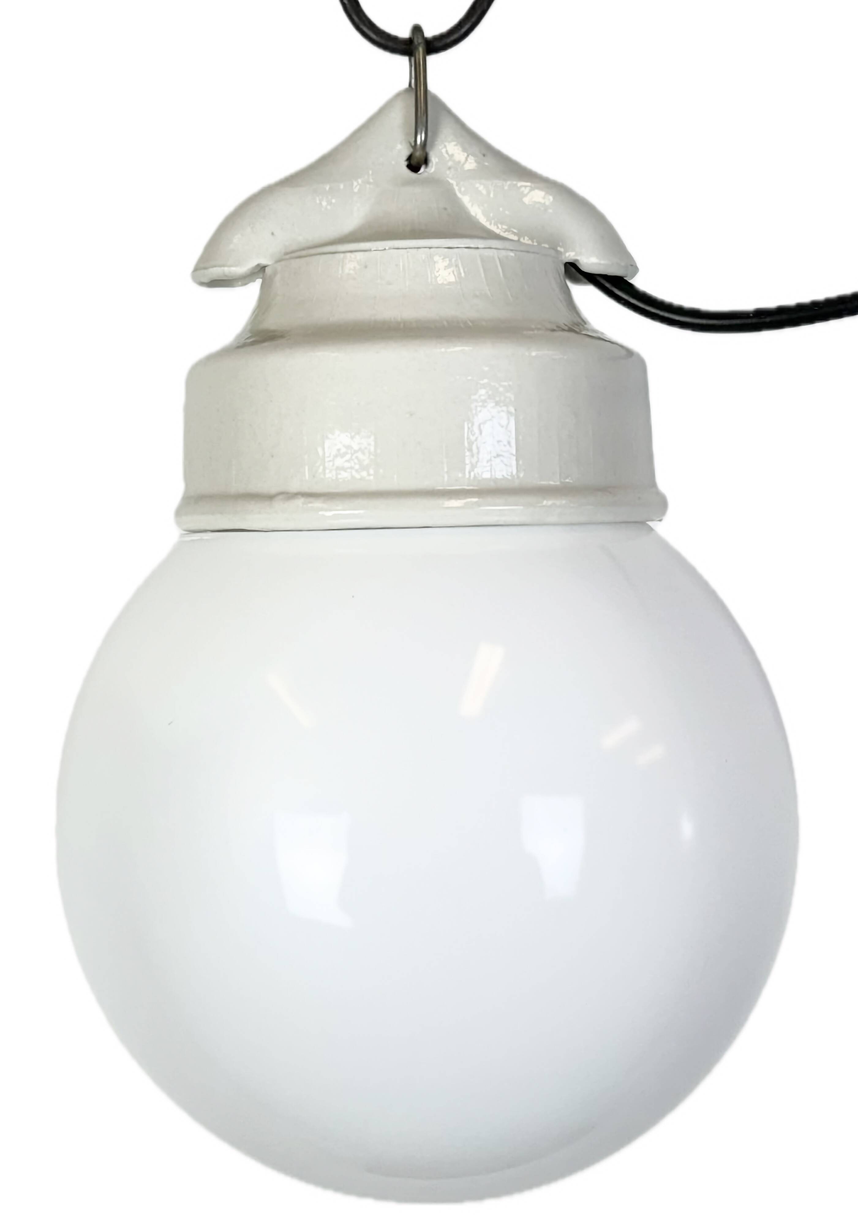 Vintage White Porcelain Pendant Light, 1970s