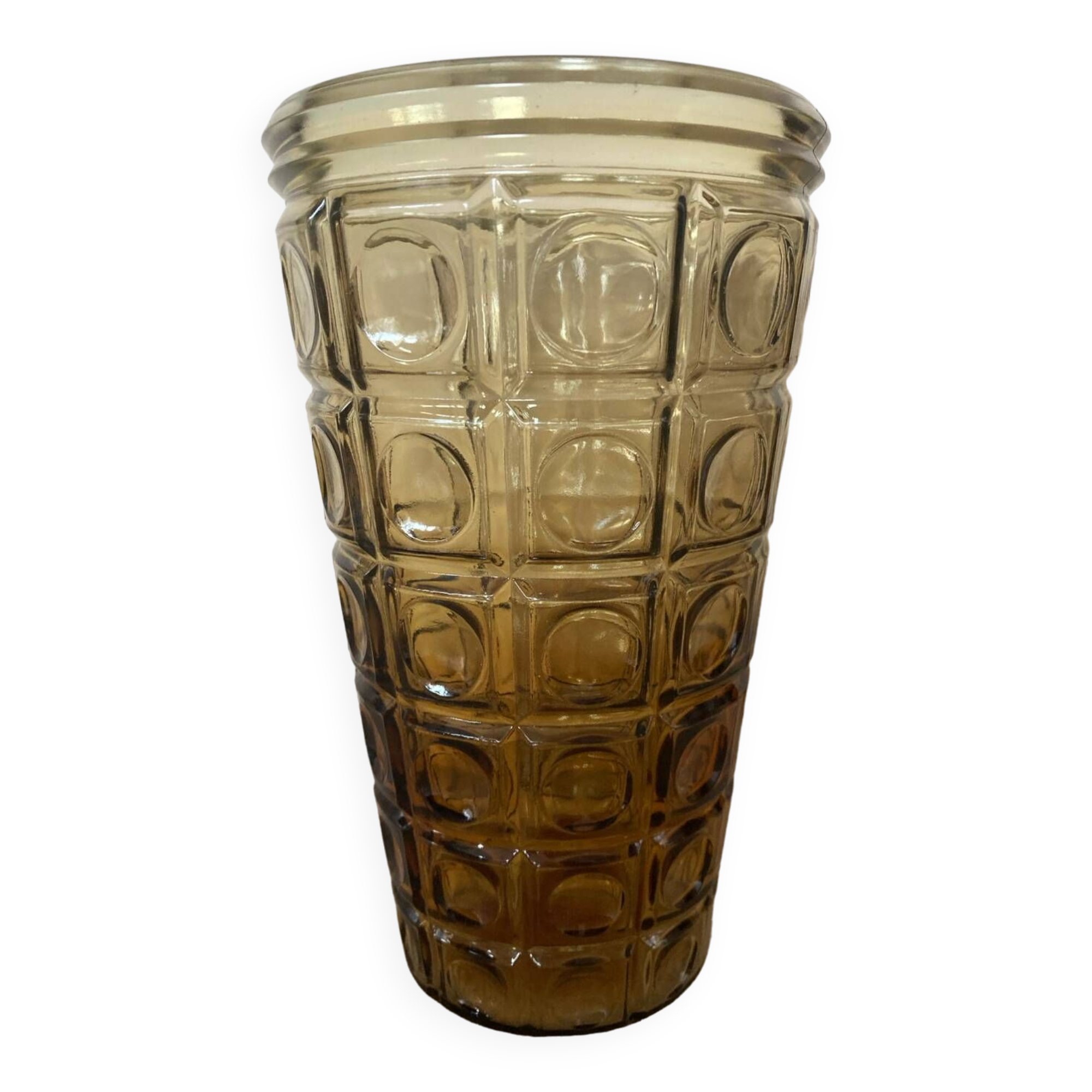 Art Deco Amber Yellow Glass Vase