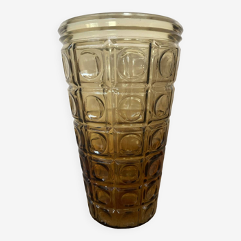 Art deco yellow amber glass vase