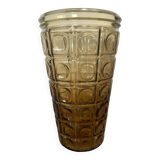 Vase art deco jaune ambre verre