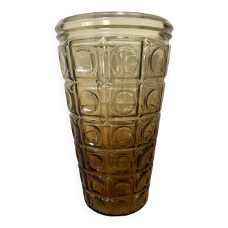 Art Deco Amber Yellow Glass Vase
