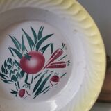Grand plat service creux vintage motif légumes Sarreguemines Digoin France 9540