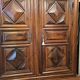 LOUIS XIII CABINET IN DIAMOND-TIP WALNUT 2 DOORS FROM THE 18TH CENTURY