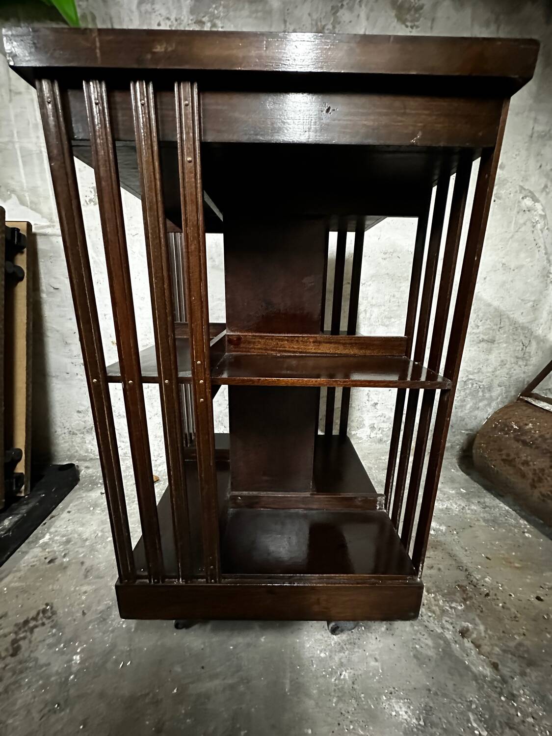 Revolving bookcase in mahogany and marquetry - art deco