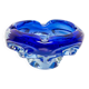Artistic blue glass ashtray bowl from the mid-20th century, Italy, 1970s.