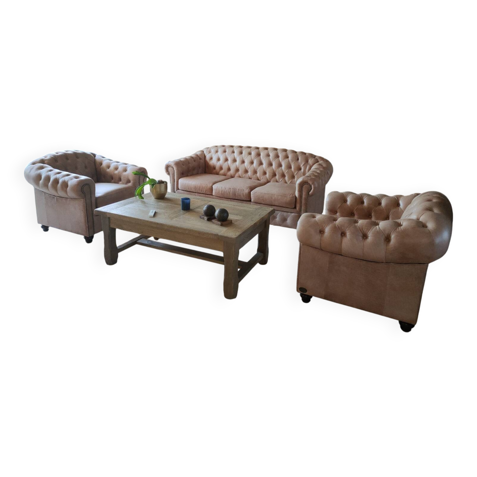 Salon trois pièces chesterfield