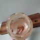Vintage sandblasted amber glass lamp globe flower pattern hanging lamp