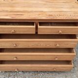 Napoleon III chest of 5 drawers, old pichepin, raw wood