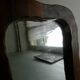 Free-form mirror in solid wood, vintage