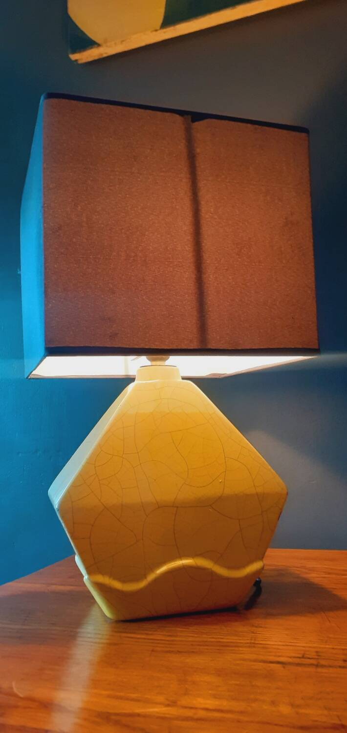 Vintage 50s cracked ceramic lamp