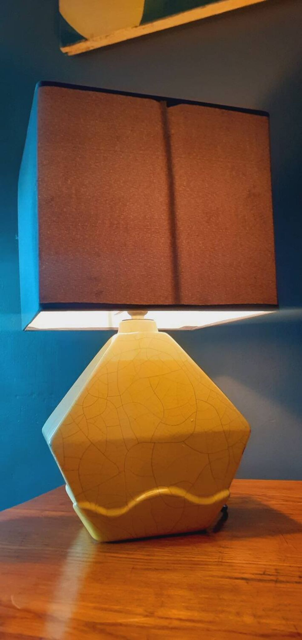 Vintage 50s cracked ceramic lamp