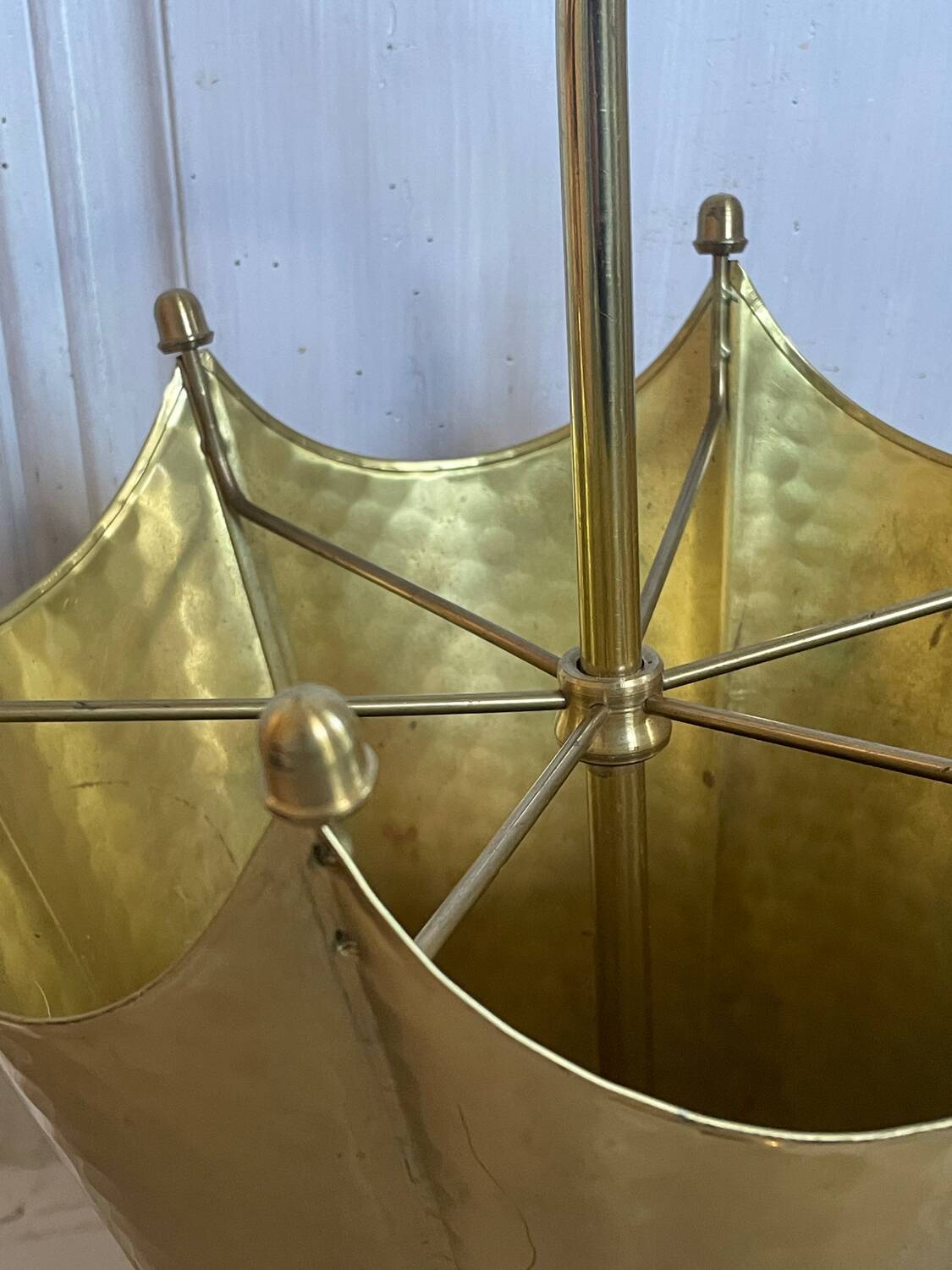 Vintage brass umbrella stand
