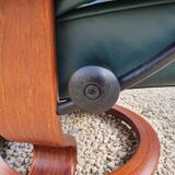 Vintage armchair ekornes green leather