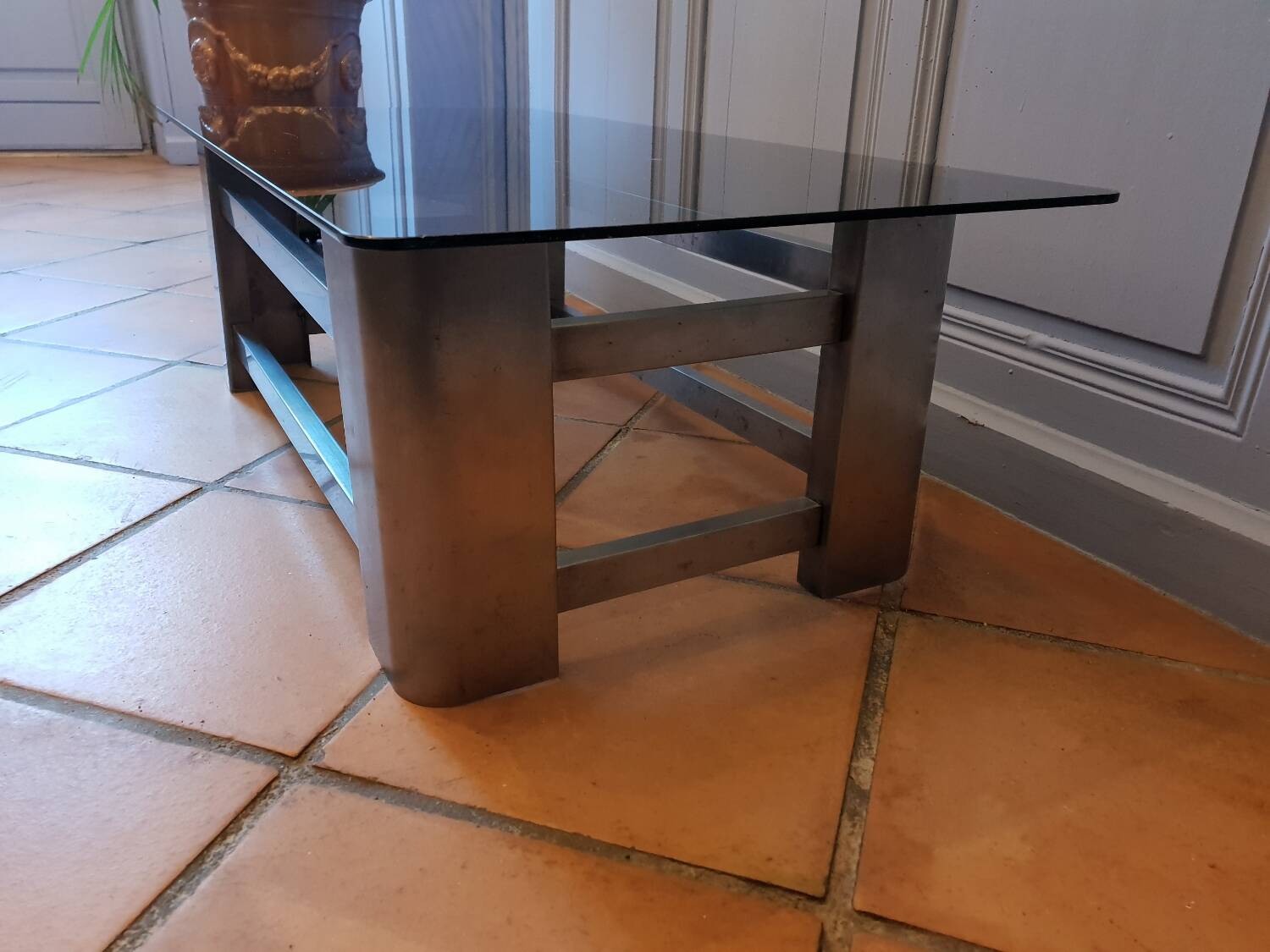 Stainless steel coffee table 1970