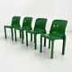 Lot de 4 chaises Selene vertes par Vico Magistretti pour Artemide, 1970