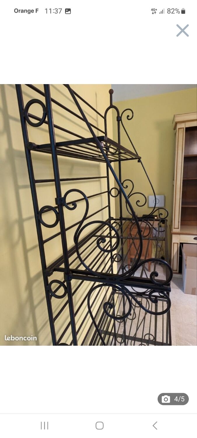 Wrought iron baker's shelf