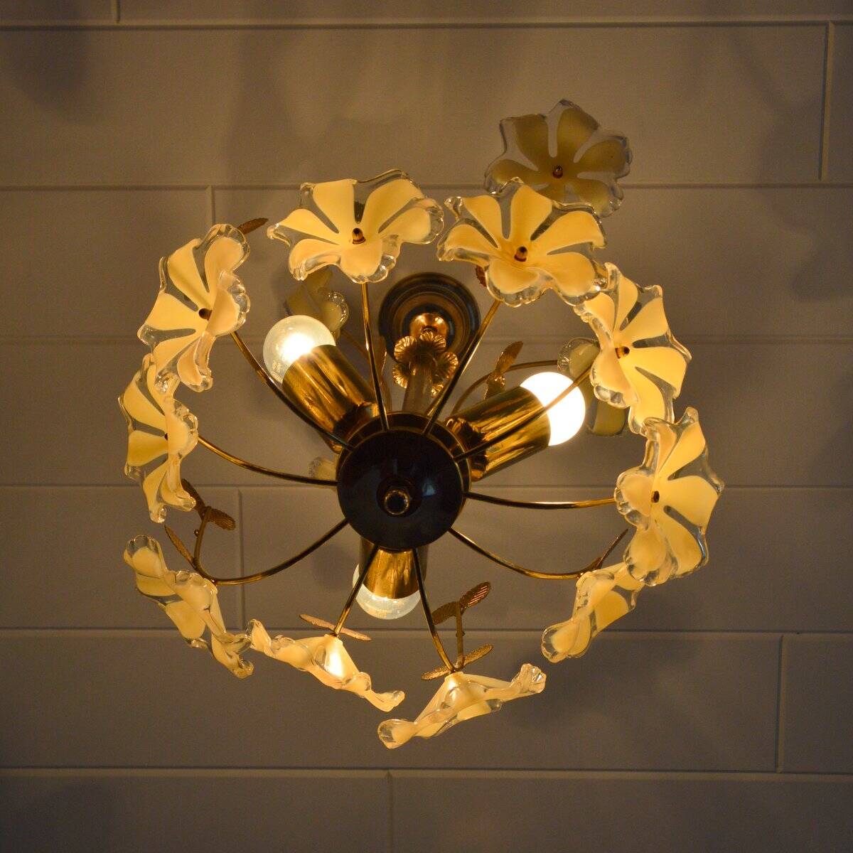 Vintage 1960s flower chandelier