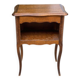 Louis XV wooden bedside table with drawer