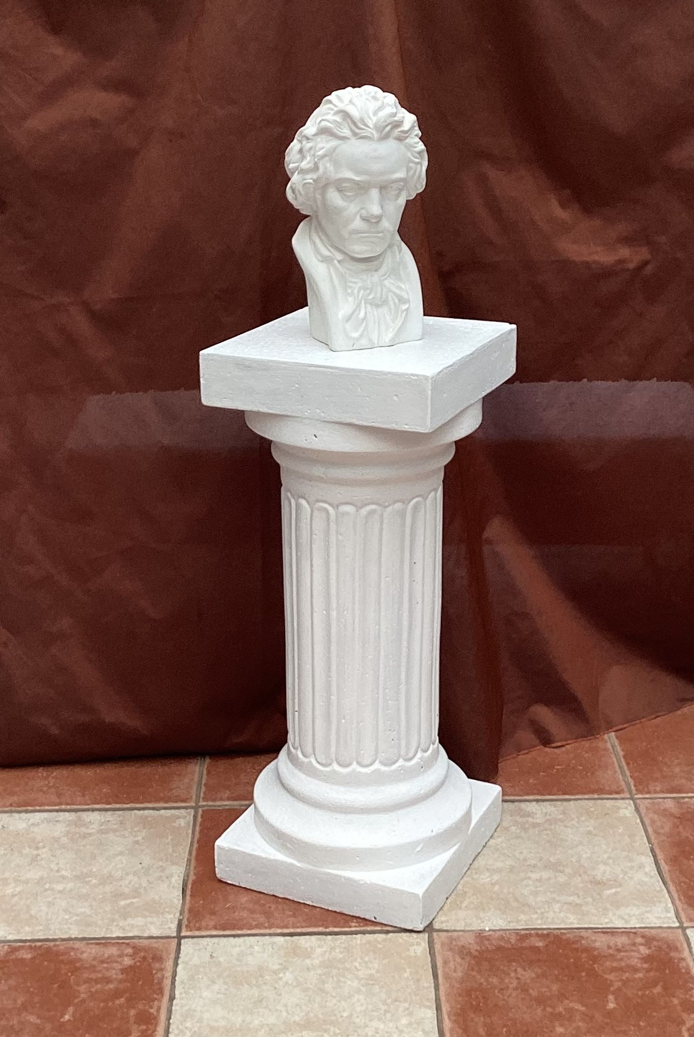 Vintage white plaster column dimension: H-73.5 cm-L-30cm-