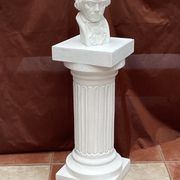 Vintage white plaster column dimension: H-73.5 cm-L-30cm-