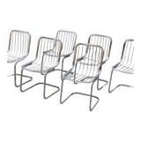 6 chaises design métal années 70