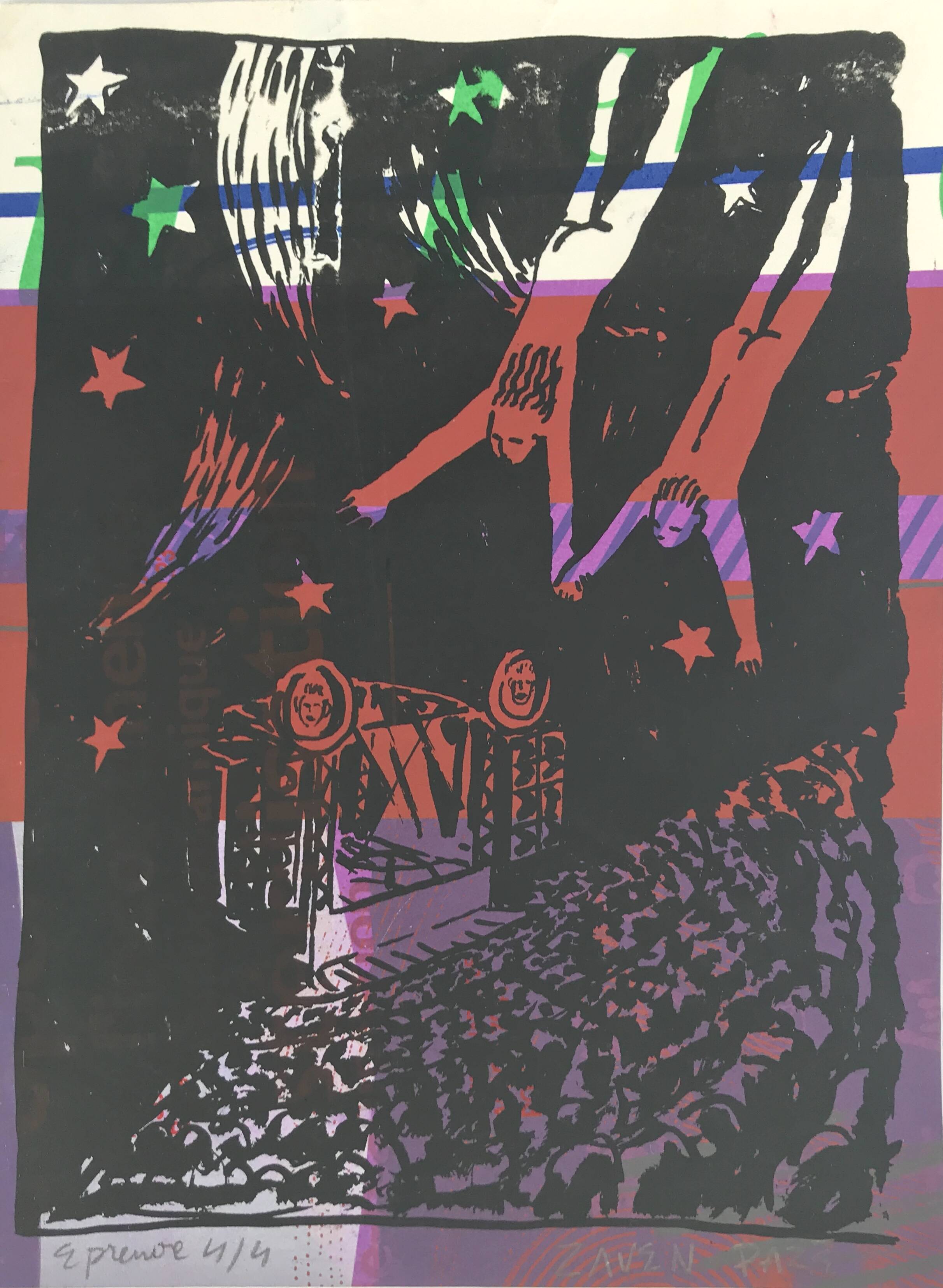 Zaven Paré, The Acrobats, c. 2000. Original print signed in pencil.
