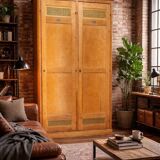 Solid oak wardrobe with 2 doors