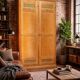 Solid oak wardrobe with 2 doors