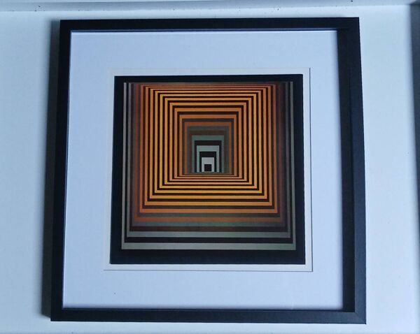 Tableau Art Optique ''Tunnel'' - Style Vasarely - Vibe 70s