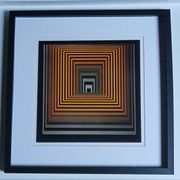 Optical Art Tableau "Tunnel" - Vasarely Style - 70s Vibe