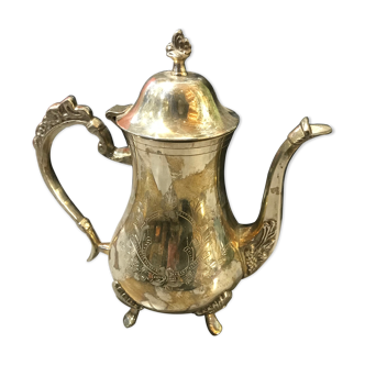 Silver metal teapot