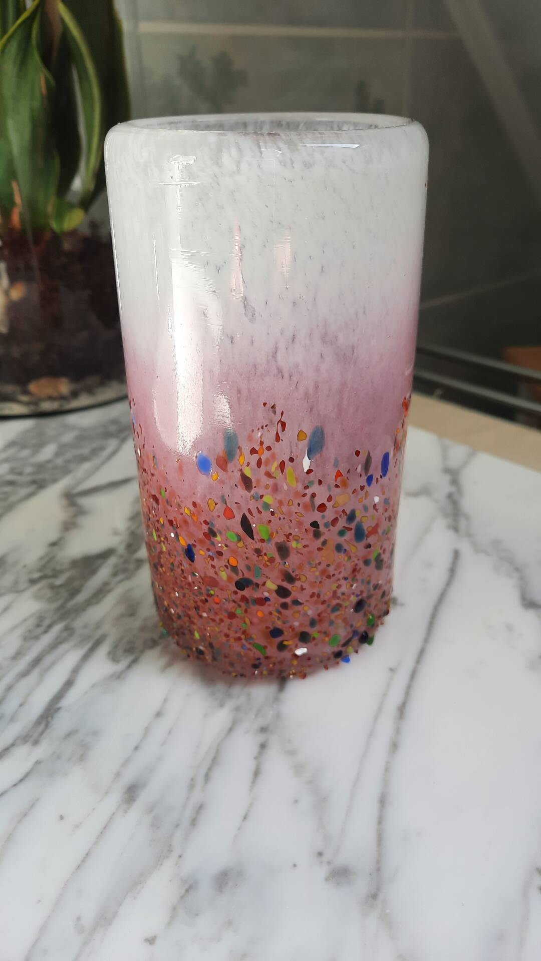 Vase/ large hand-blown glass