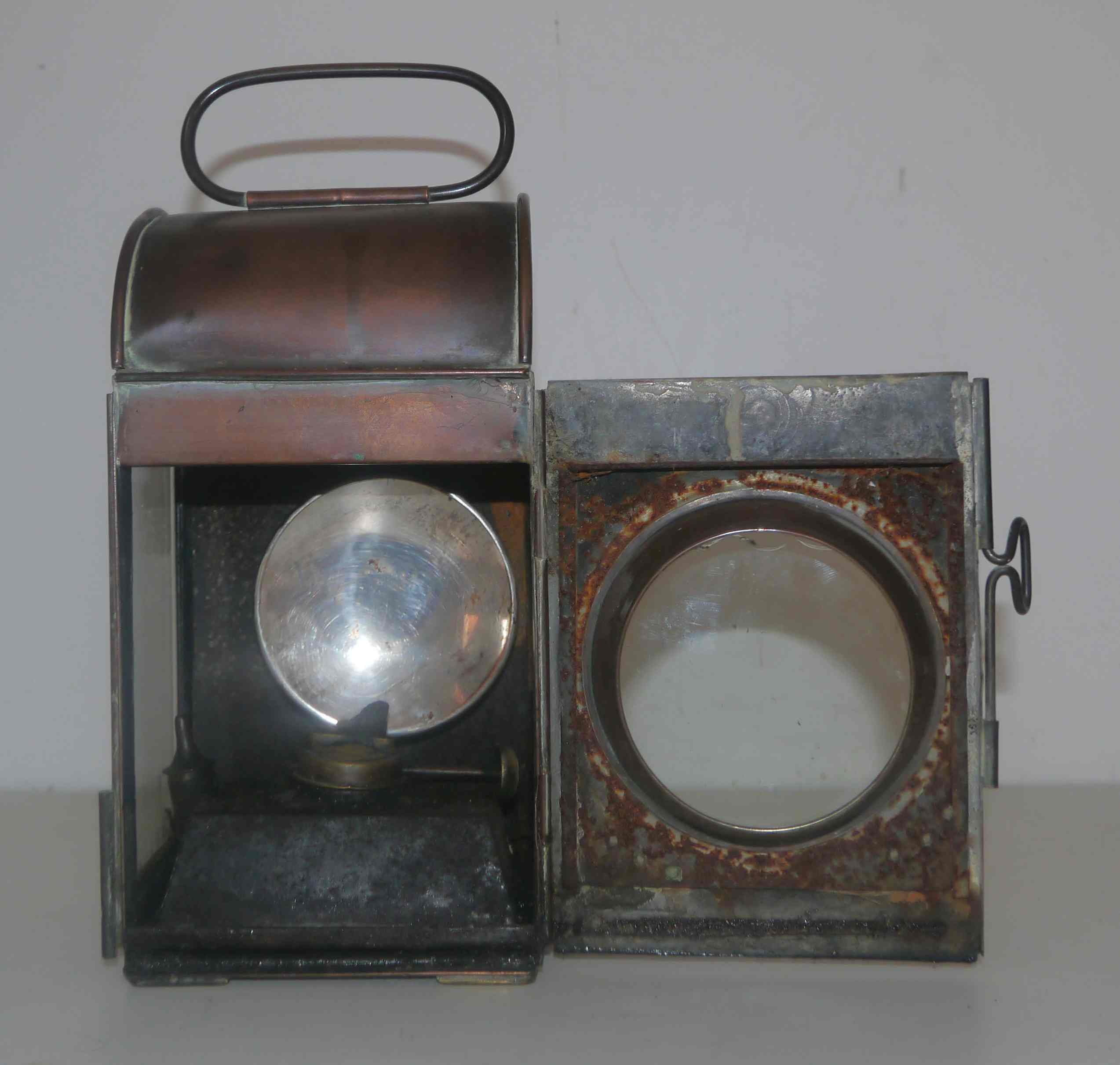 Old railway lamp "R.Allen - Hepton Mallett" early 20th century