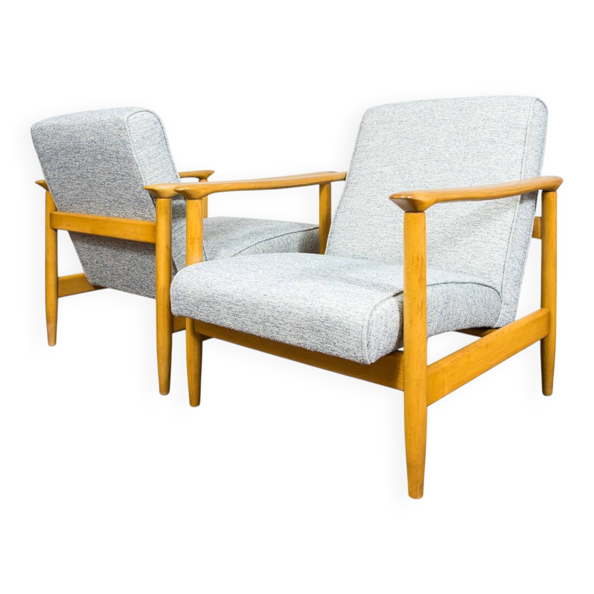 Vintage Armchairs Gfm 142 By Edmund Homa, Gfm, Poland, 1960’s, Set Of 2