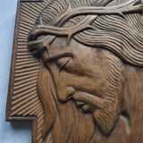 Wooden painting representing Christ Art Deco.