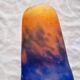 Muller Frères orange and blue glass paste lampshade