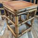 Trio of vintage rattan plant holders in the 60s