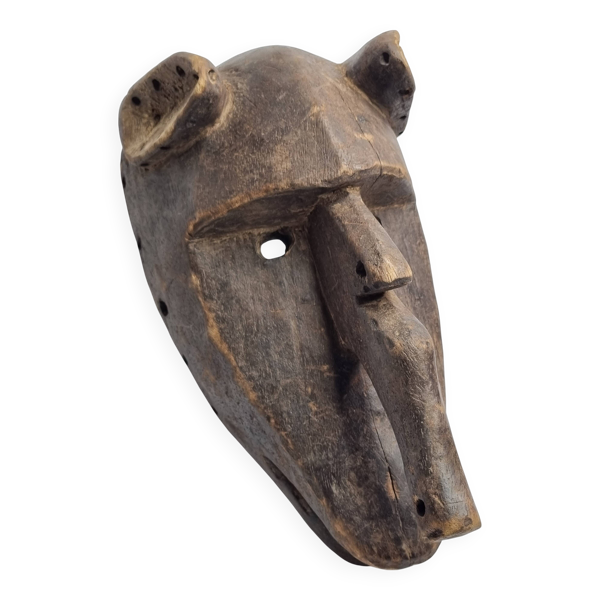 Masque Hyène Suruku du Korè, Mali Bamana – Bois sculpté, 33 cm — Beyit