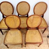 5 Louis XVI style medallion chairs